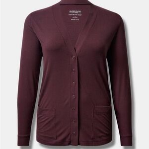 Torrid Super Soft Rib Snap Front Lounge Cardigan